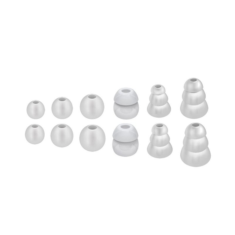 MEE audio Standard Eartips Ear Tip Combo Set (6 Pairs in Various Sizes, Clear) for M6 / M6 PRO / MX PRO series / Pinnacle P1 / P2 / X1 / X5 / X6 / M9B / M6B and Other Earphones, Earbuds - Image 1